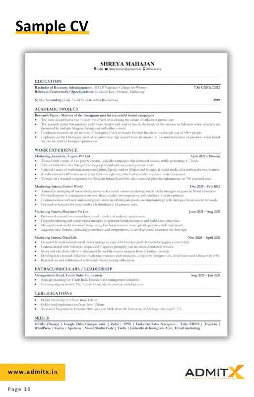 Sample CV