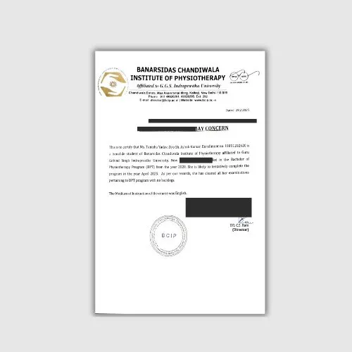 Bonafied Certificate